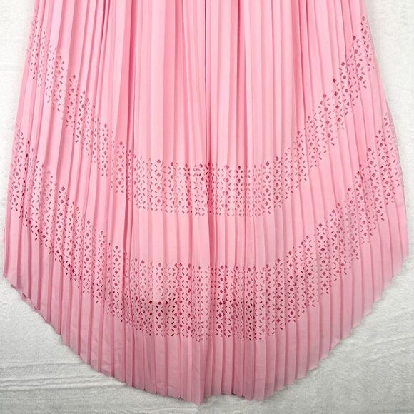 Banana Republic Pleated Laser Cut Midi Dress Size 6 NEW Pink Feminine Romantic - Picture 6 of 9